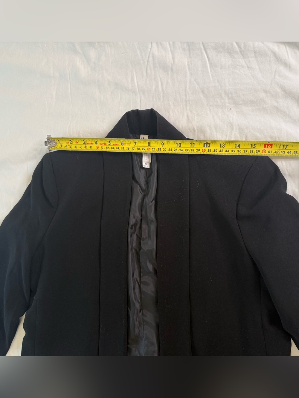 Mural Black Shawl Collar Open Front Blazer Quiet Luxury Minimalist Jacket M - Picture 11 of 12